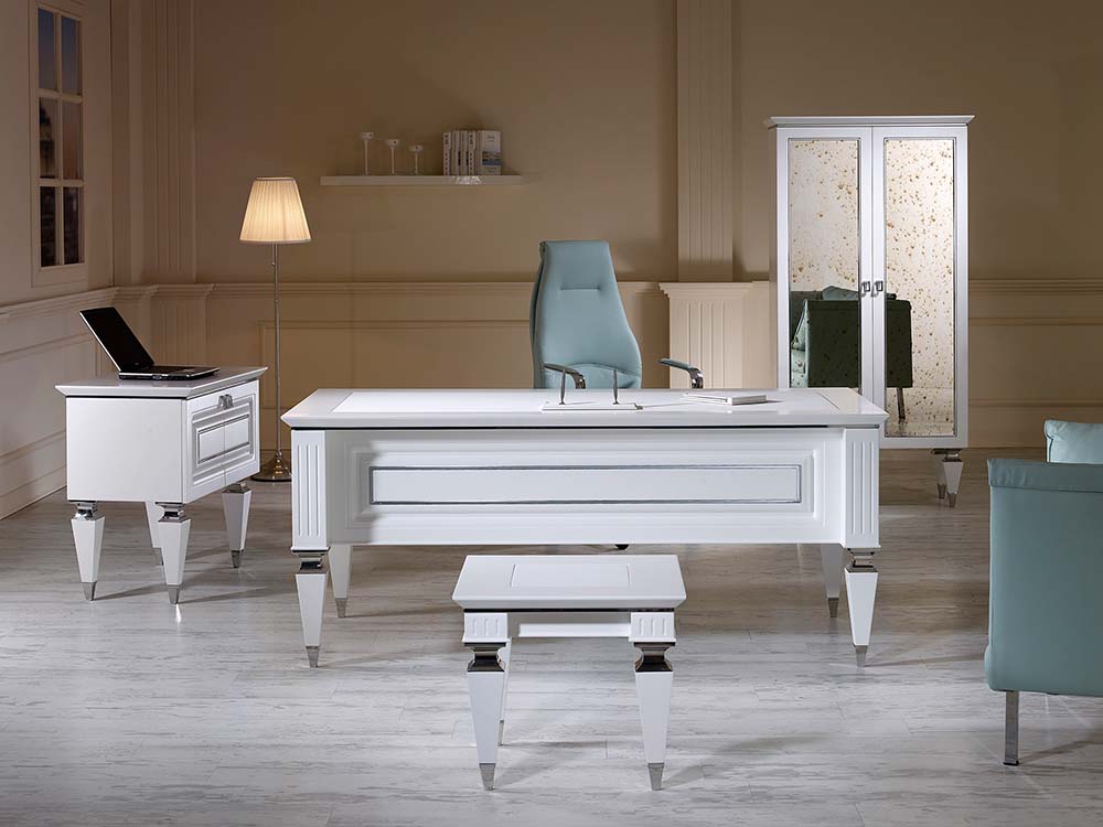 Klas White Executive Desk Set 2